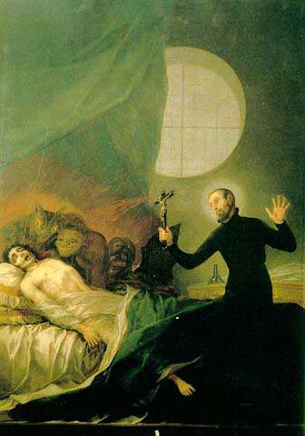 St. Francis Borgia performing and exorcism