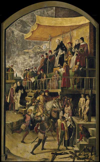 ST. DOMINIC PRESIDING OVER AN AUTO-DA-FE by Pedro Berruguete